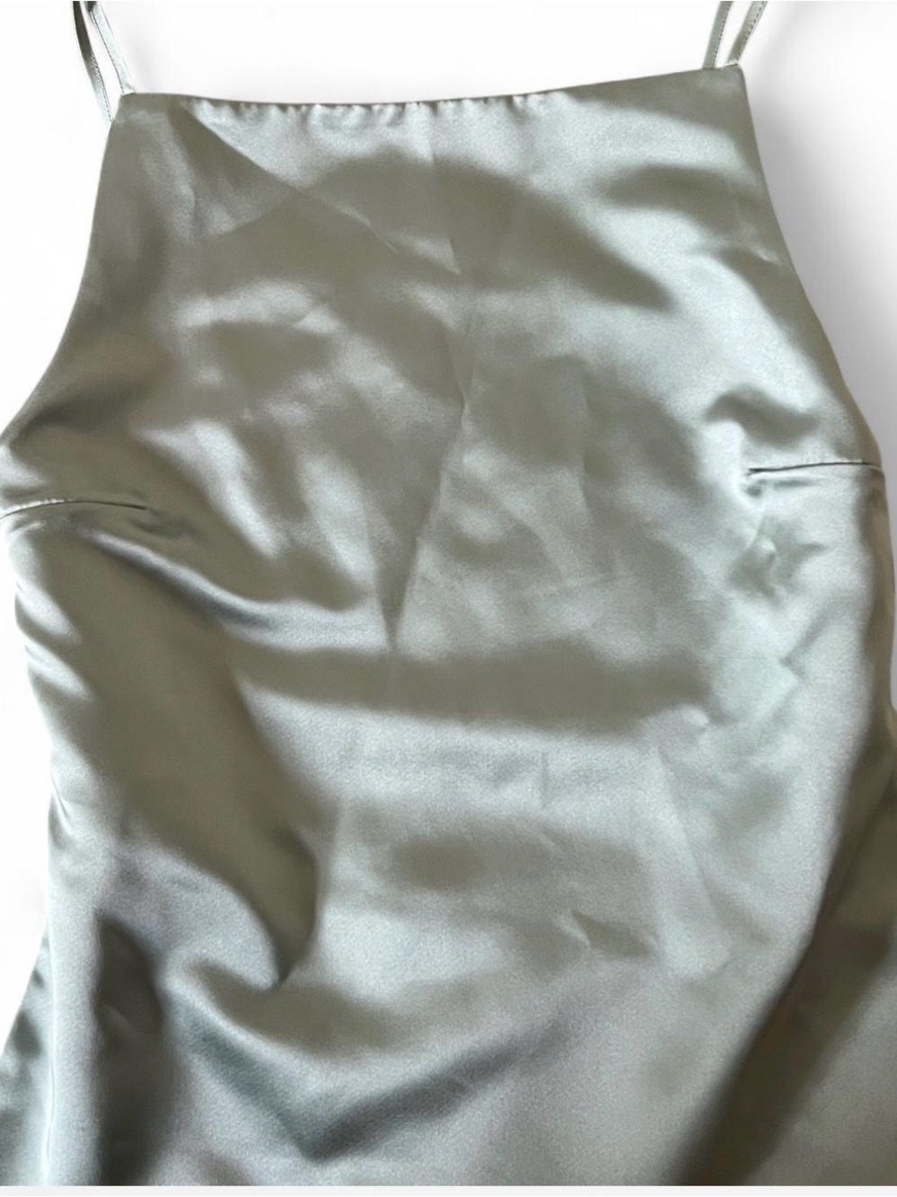 Zara Satin backless top- Light Sage-nwt